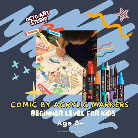 Comic Drawing by Acrylic Marker Workshop Beginner Level for Kids | 兒童初階壓克力麥克筆漫畫繪畫工作坊