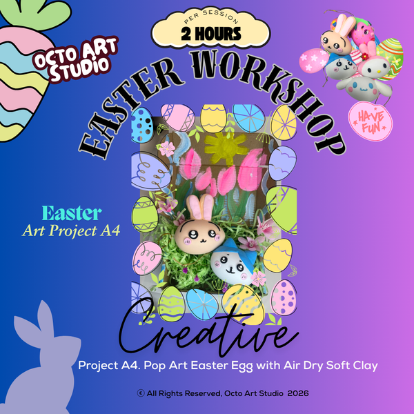 🐣 Easter Holiday Workshop A4. Pop Art Easter Egg with Air Dry Clay