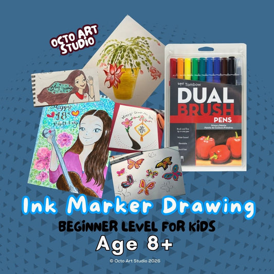 Ink Marker Workshop Beginner Level for Kids | 兒童初階墨水麥克筆繪畫工作坊