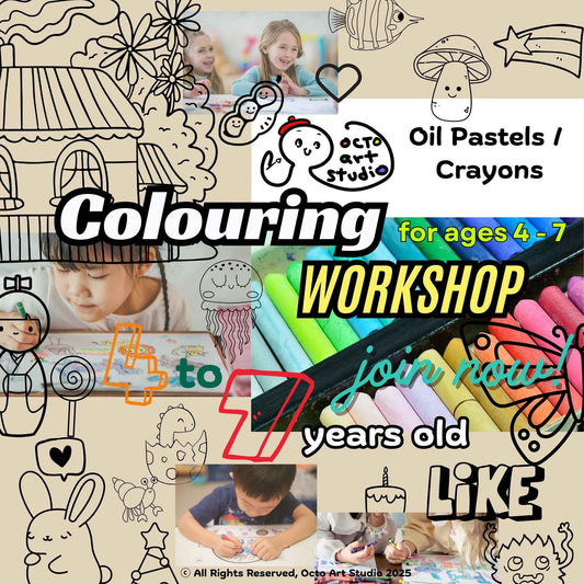 Crayons / Oil Pastels Colouring Workshop Ages 4-7  蠟筆/油粉彩填色工作坊 4-7歲