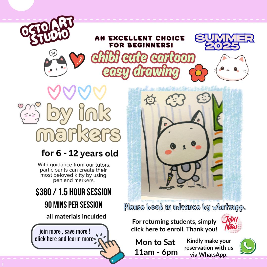 Summer Special ~ Chibi Cartoon Drawing Easy by Ink Markers for Ages 6-12