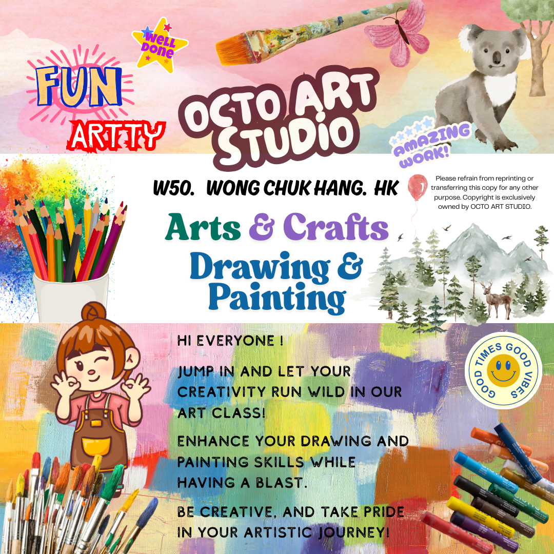 Octo Art  Studio
Arts & Crafts for Kids
Drawing & Painting for Kids
Starts your artistic journey today